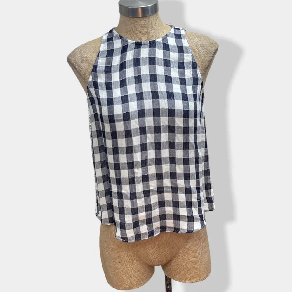 CLOTH & Stone Gingham Pattern Sleeveless‎ Top XS